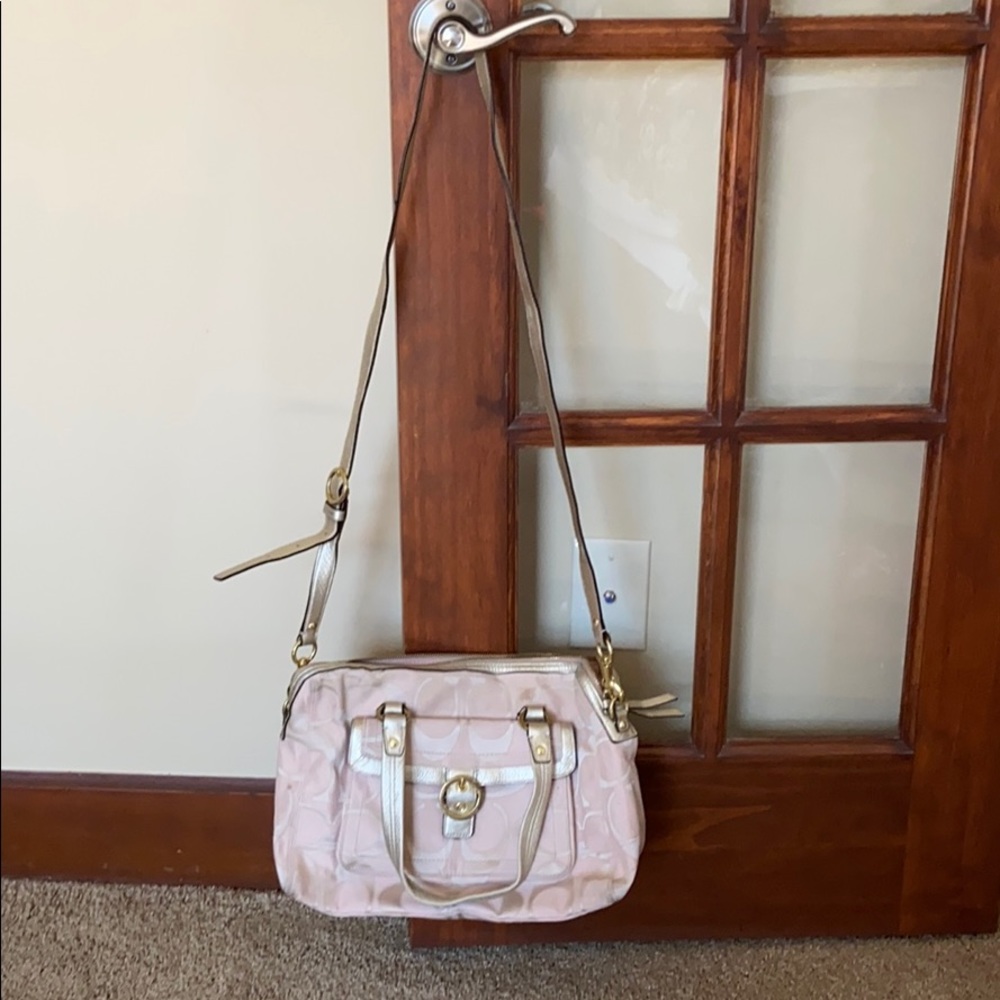 Coach Cloth light pink shoulder purse